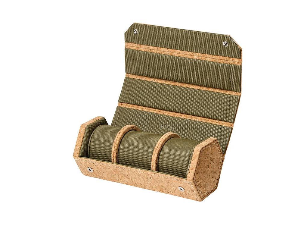 WOLF Cortica Uhrenrolle, 3 Uhren, Kork, 668361