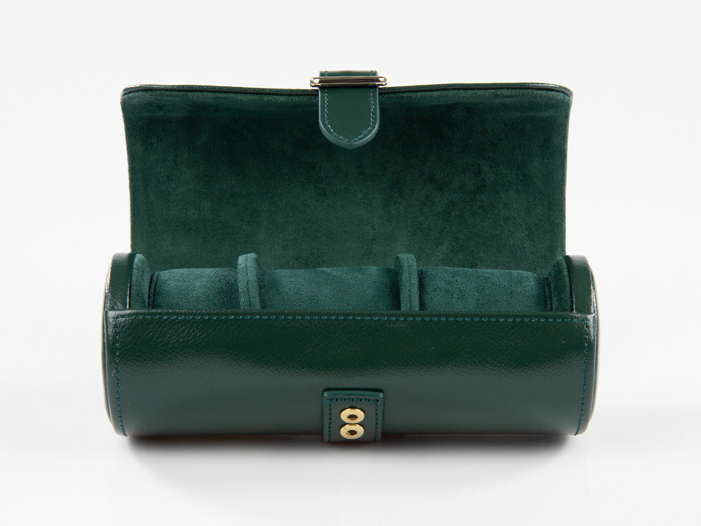 WOLF British Racing Uhrenrolle, 3 uhren, Grün, Leder, 792941