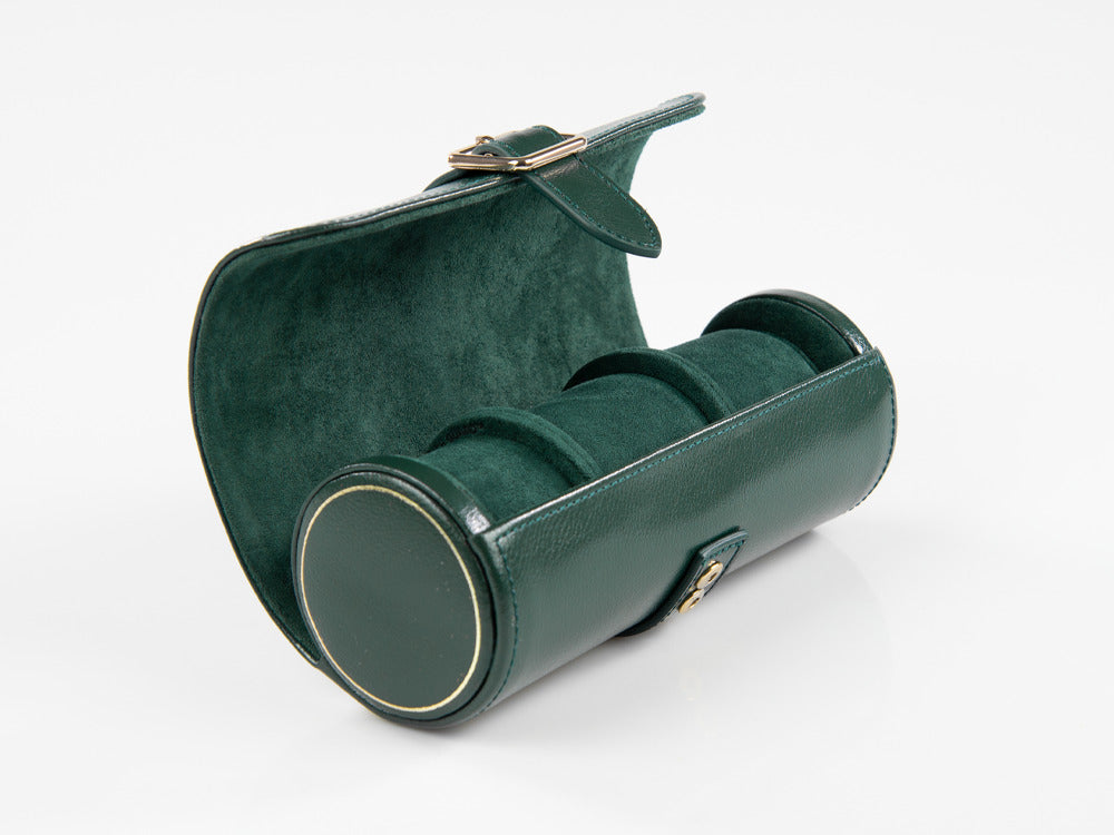 WOLF British Racing Uhrenrolle, 3 uhren, Grün, Leder, 792941