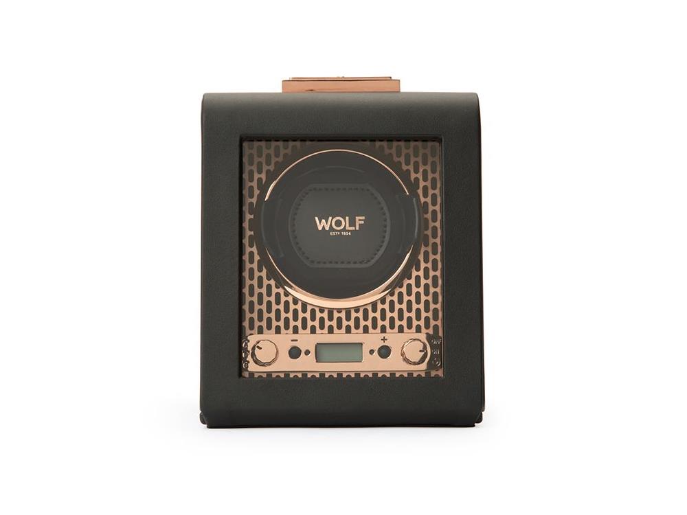 Uhrenbeweger, WOLF, Schwarz, 1 Uhr, Vegane Leder, 469116