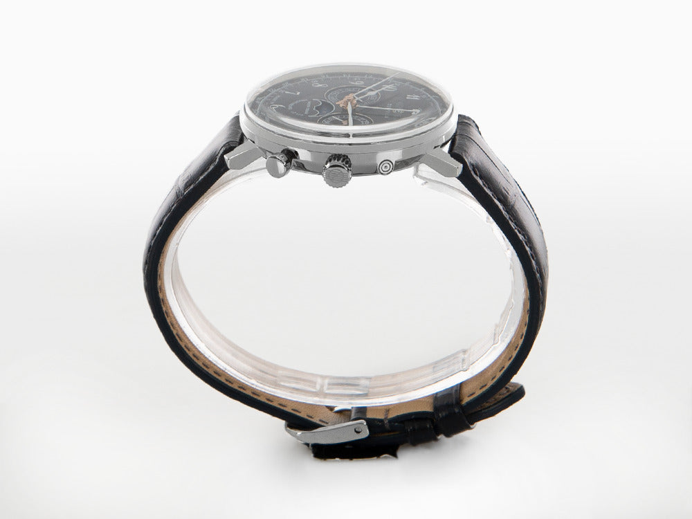 Zeppelin LZ 129 Hindenburg Moonphase Quartz Uhr, Blau, 40 mm, 7036-3