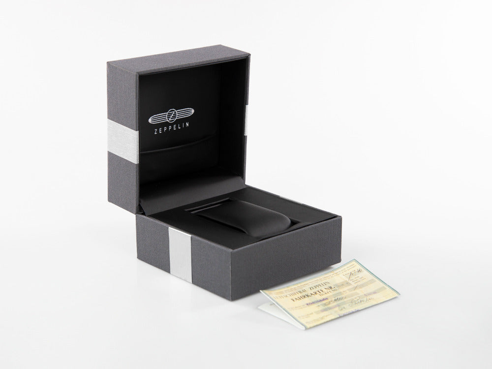 Zeppelin LZ 129 Hindenburg Moonphase Quartz Uhr, Blau, 40 mm, 7036-3