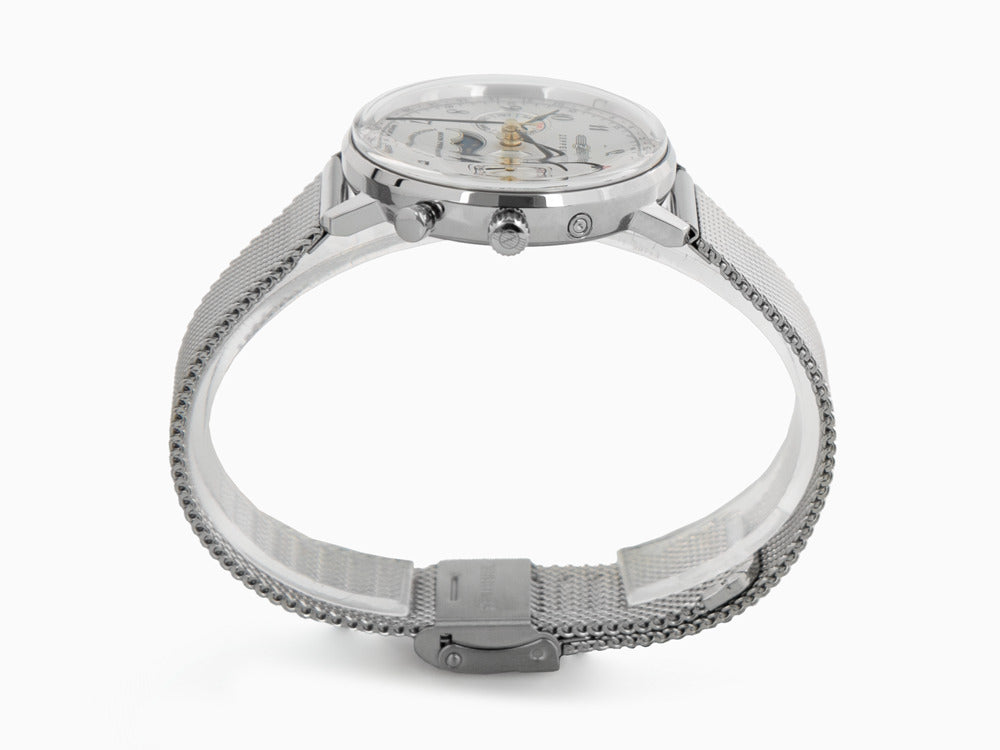 Zeppelin LZ 129 Hindenburg Moonphase Lady Quartz Uhr, Silber, 36 mm, 7037M-1