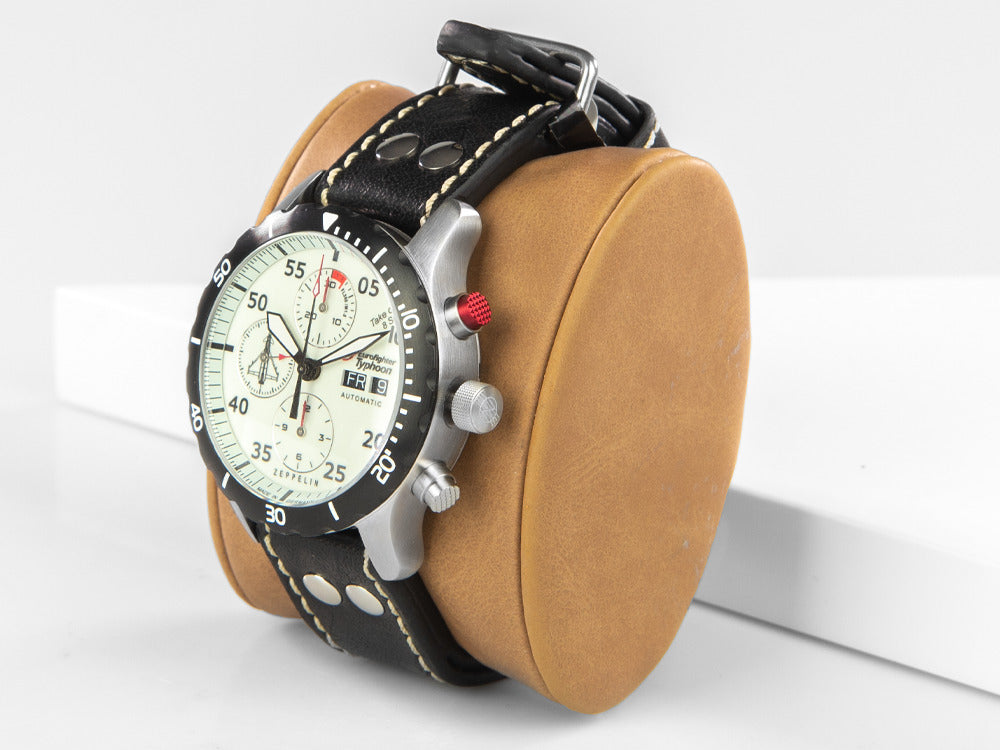 Zeppelin Eurofighter Automatik Uhr, PVD, Weiss, 43 mm, Lederband, 7218-5