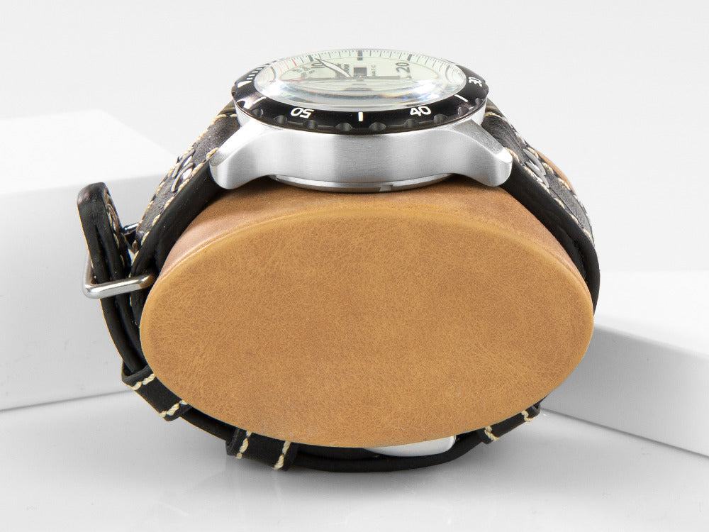 Zeppelin Eurofighter Automatik Uhr, PVD, Weiss, 43 mm, Lederband, 7218-5