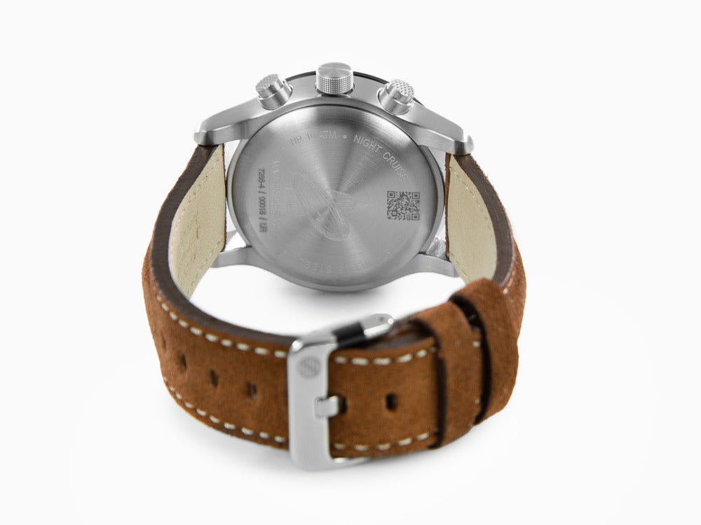 Zeppelin Night Cruise Quartz Uhr, Grün, 42 mm, Chronograph, Tag, 7288-4