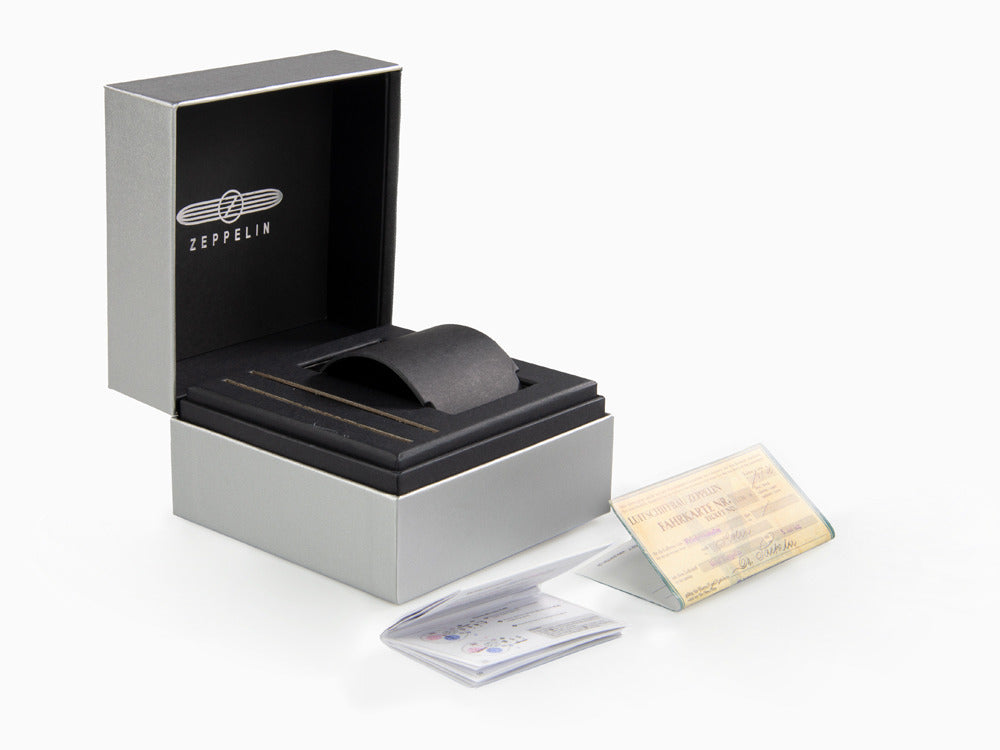 Zeppelin Night Cruise Quartz Uhr, Grün, 42 mm, Chronograph, Tag, 7288-4