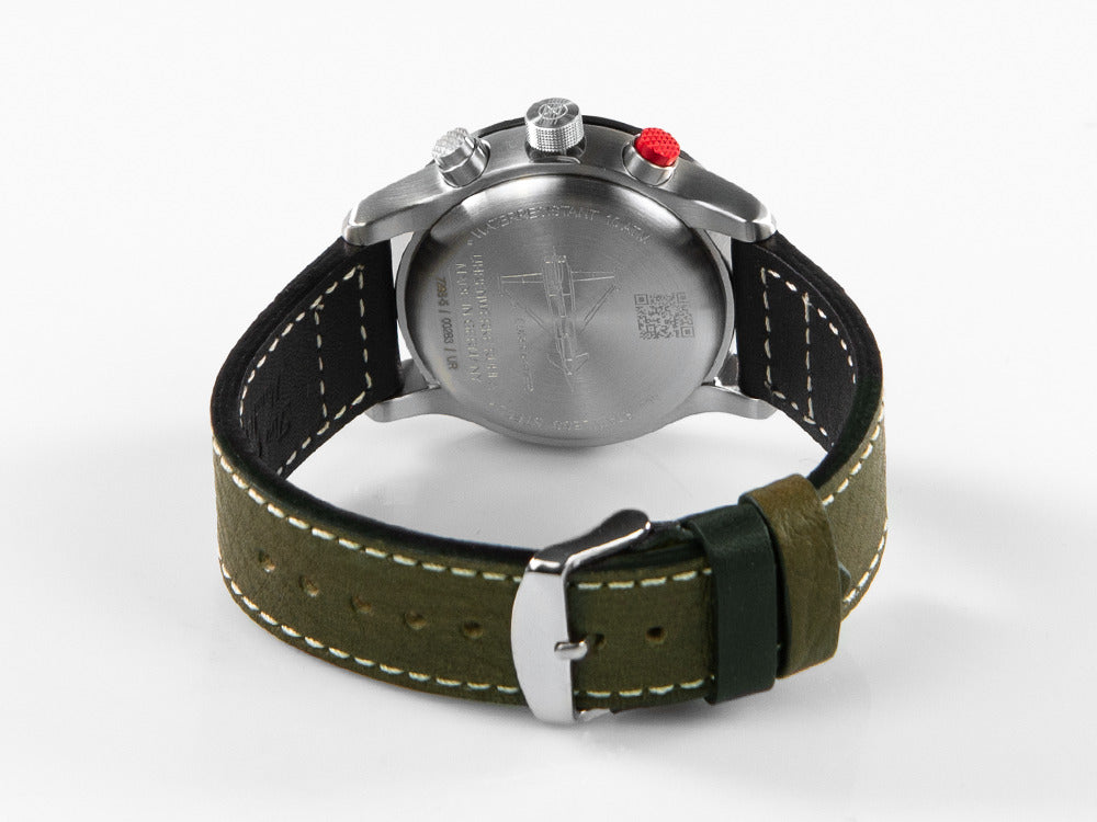 Zeppelin Eurofighter Quartz Uhr, Weiss, Tag, Lederband, 7298-5