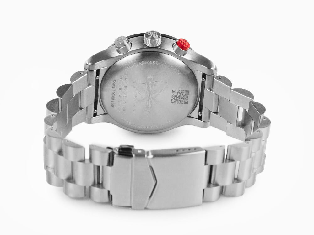 Set Zeppelin Eurofighter Quartz Uhr, Blau, Tag, Lederband, 7298M-3