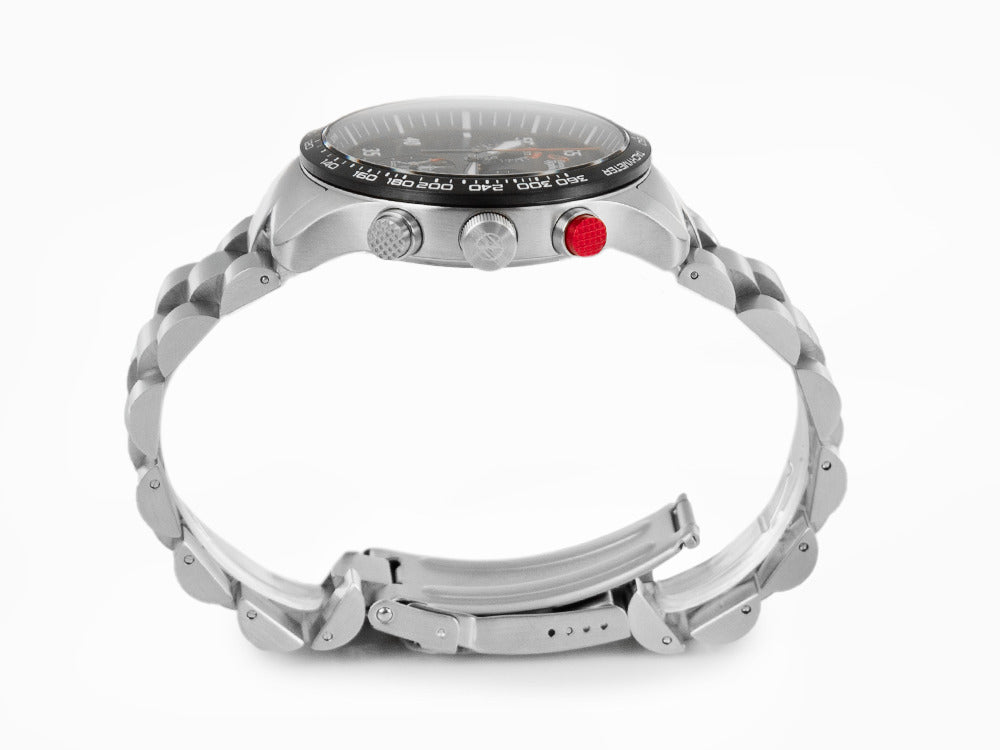 Set Zeppelin Eurofighter Quartz Uhr, Blau, Tag, Lederband, 7298M-3