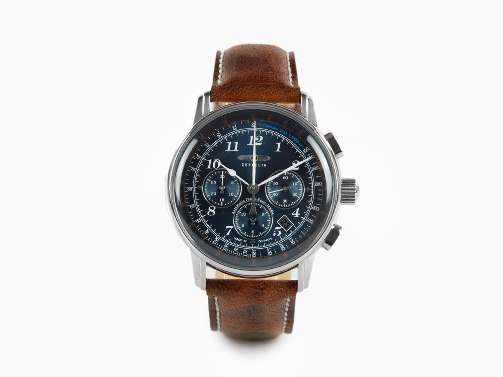 Zeppelin LZ126 Los Angeles Automatik Uhr, Blau, 42 mm, Chronograph, 7624-3