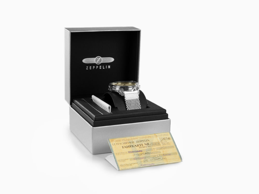 Zeppelin LZ 127 Graf Zeppelin Quartz Uhr, Beige, 42 mm, GMT, 7642M-5