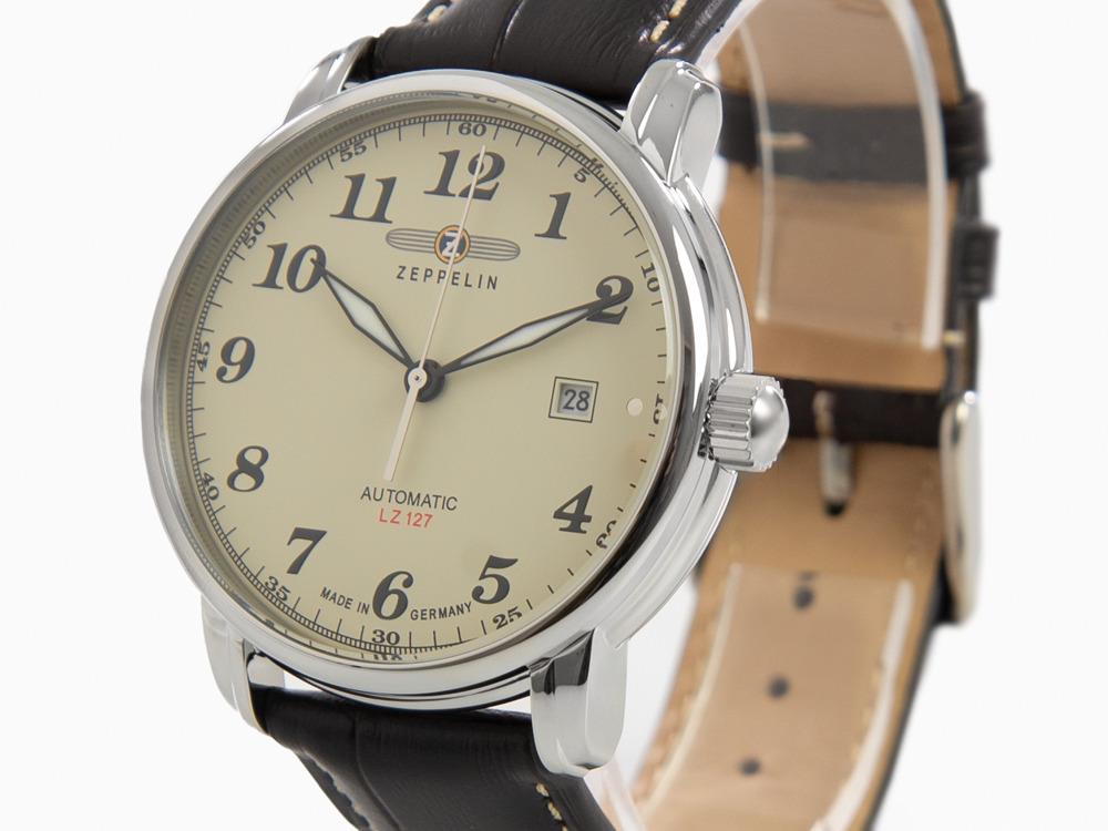 Zeppelin LZ 127 Graf Zeppelin Automatik Uhr, Beige, 42 mm, Tag, 7656-5 - Iguana Sell DE Zeppelin LZ 127 Graf Zeppelin Automatik Uhr, Beige, 42 mm, Tag, 7656-5 - Iguana Sell DE