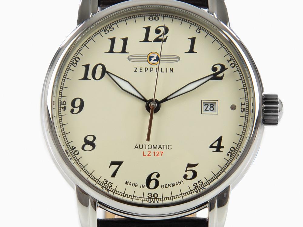 Zeppelin LZ 127 Graf Zeppelin Automatik Uhr, Beige, 42 mm, Tag, 7656-5 - Iguana Sell DE Zeppelin LZ 127 Graf Zeppelin Automatik Uhr, Beige, 42 mm, Tag, 7656-5 - Iguana Sell DE