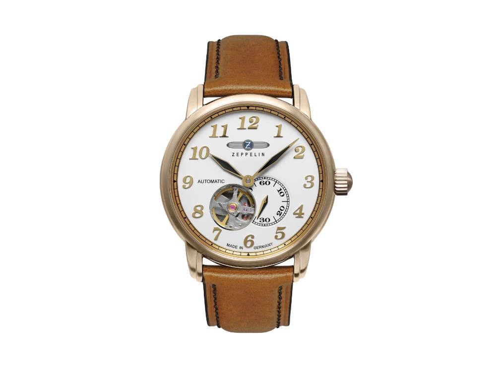 Zeppelin LZ 127 Graf Zeppelin Automatik Uhr, PVD Gold, Weiss, 40 mm, 7664-1
