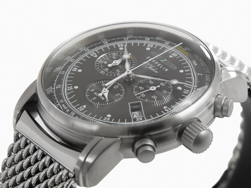 Zeppelin 100 Years Zeppelin Ed. 1 Quartz Uhr, Schwarz, 42 mm, Tag, 7680M-2