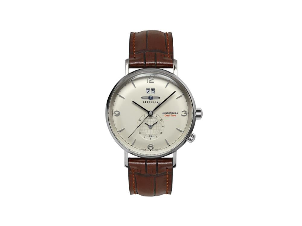 Zeppelin LZ 129 Hindenburg Quartz Uhr, Beige, 41 mm, , Lederband, 8044-5