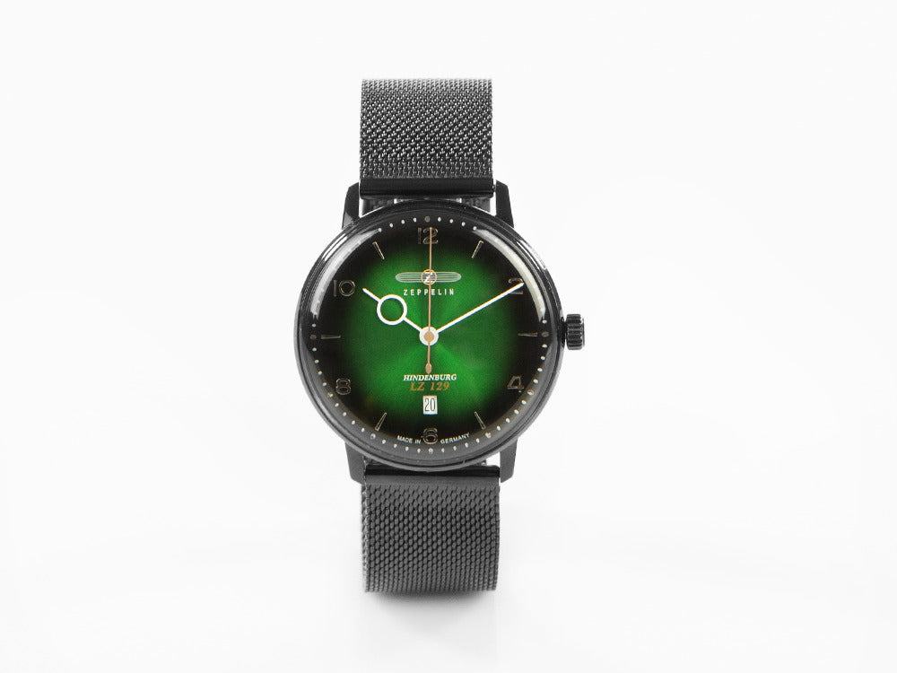 Zeppelin LZ 129 Hindenburg Quartz Uhr, Grün, 40 mm, Tag, 8048M-5  