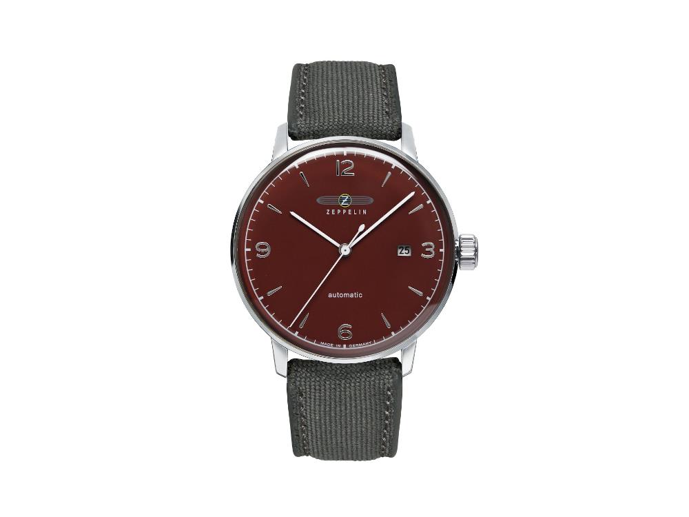 Zeppelin LZ 129 Hindenburg Automatik Uhr, Bordeaux, 40 mm, 8064-4n