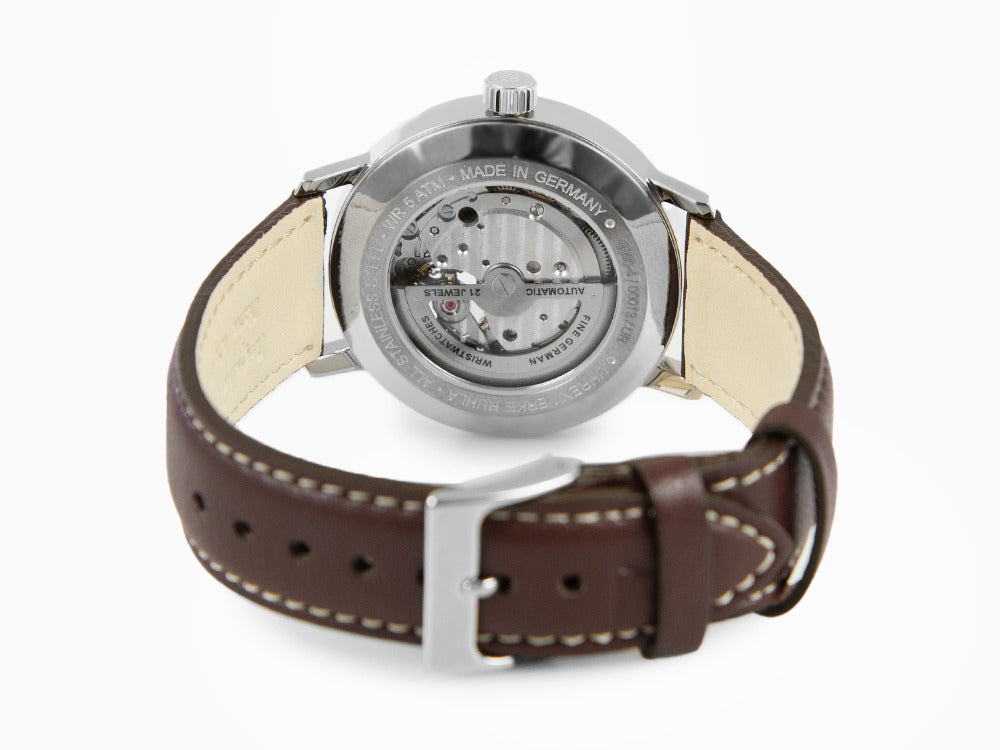 Zeppelin LZ 129 Hindenburg Automatik Uhr, Bordeaux, 40 mm, Lederband, 8066-4n