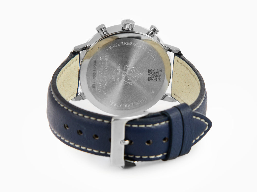 Zeppelin LZ 129 Hindenburg Quartz Uhr, Blau, 41 mm, Tag, Lederband, 8086-3n