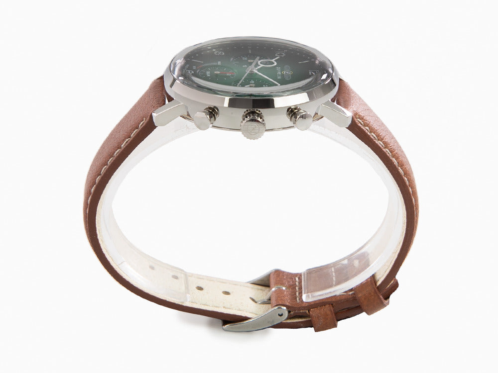 Zeppelin LZ 129 Hindenburg Quartz Uhr, Grün, 41 mm, Tag, Lederband, 8086-4n