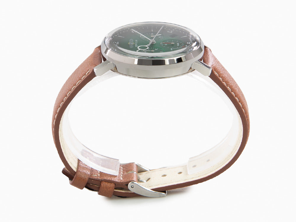 Zeppelin LZ 129 Hindenburg Quartz Uhr, Grün, 41 mm, Tag, Lederband, 8086-4n