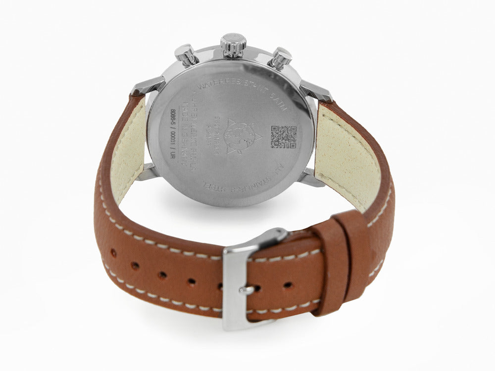 Zeppelin LZ 129 Hindenburg Quartz Uhr, Beige, 41 mm, Tag, Lederband, 8086-5n Zeppelin LZ 129 Hindenburg Quartz Uhr, Beige, 41 mm, Tag, Lederband, 8086-5n