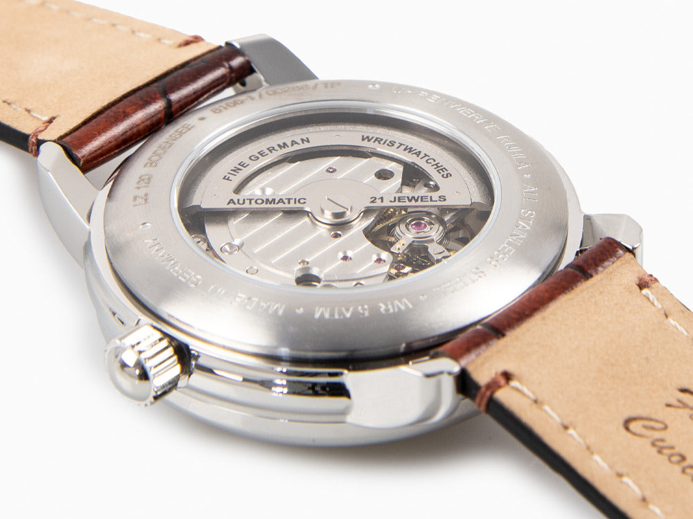 Zeppelin LZ 120 Bodensee Automatik Uhr, Beige, 40cm, Lederband, 8166-1