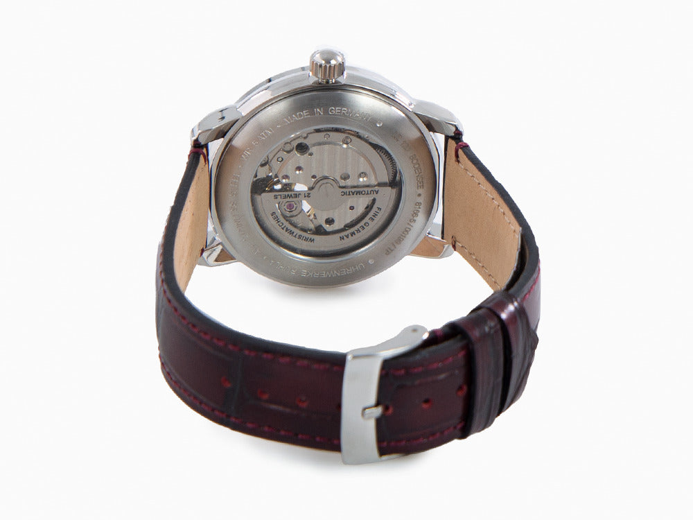 Zeppelin LZ 120 Bodensee Automatik Uhr, Rot, 40cm, Lederband, 8166-5
