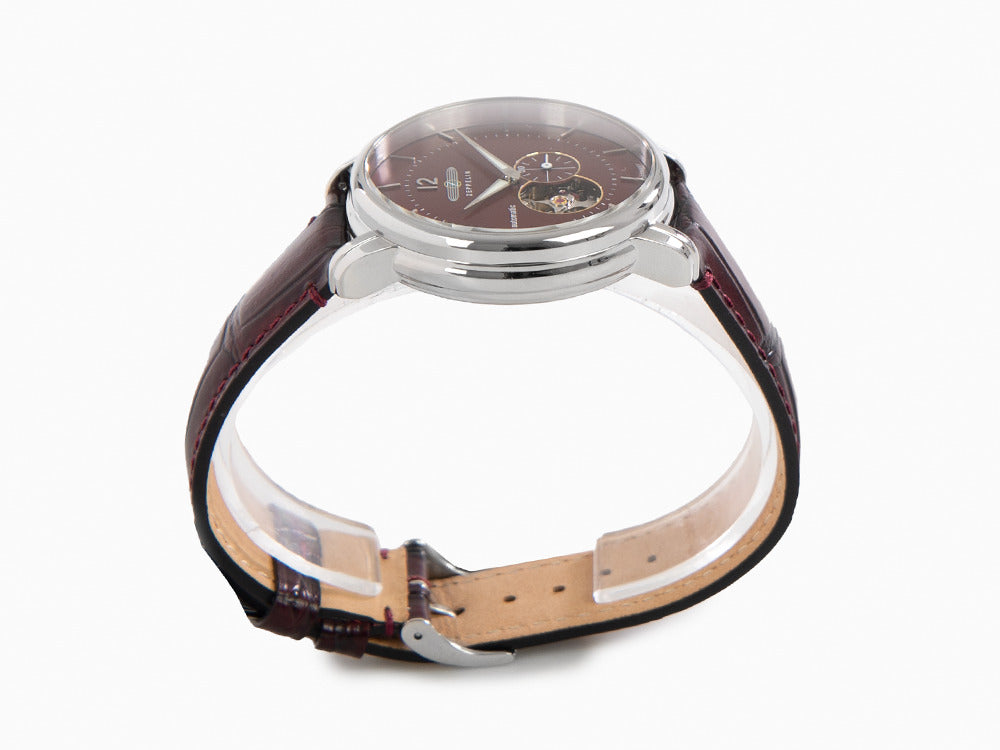 Zeppelin LZ 120 Bodensee Automatik Uhr, Rot, 40cm, Lederband, 8166-5