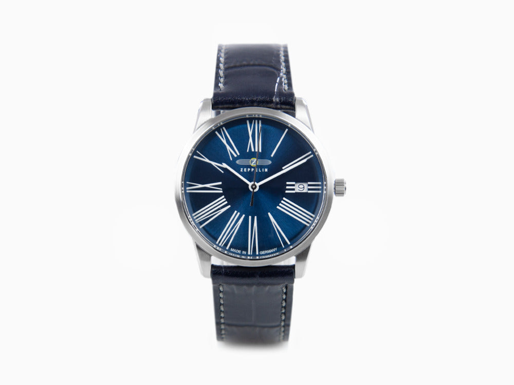 Zeppelin Flatline Lady Quartz Uhr, Blau, 36 mm, 8345-3