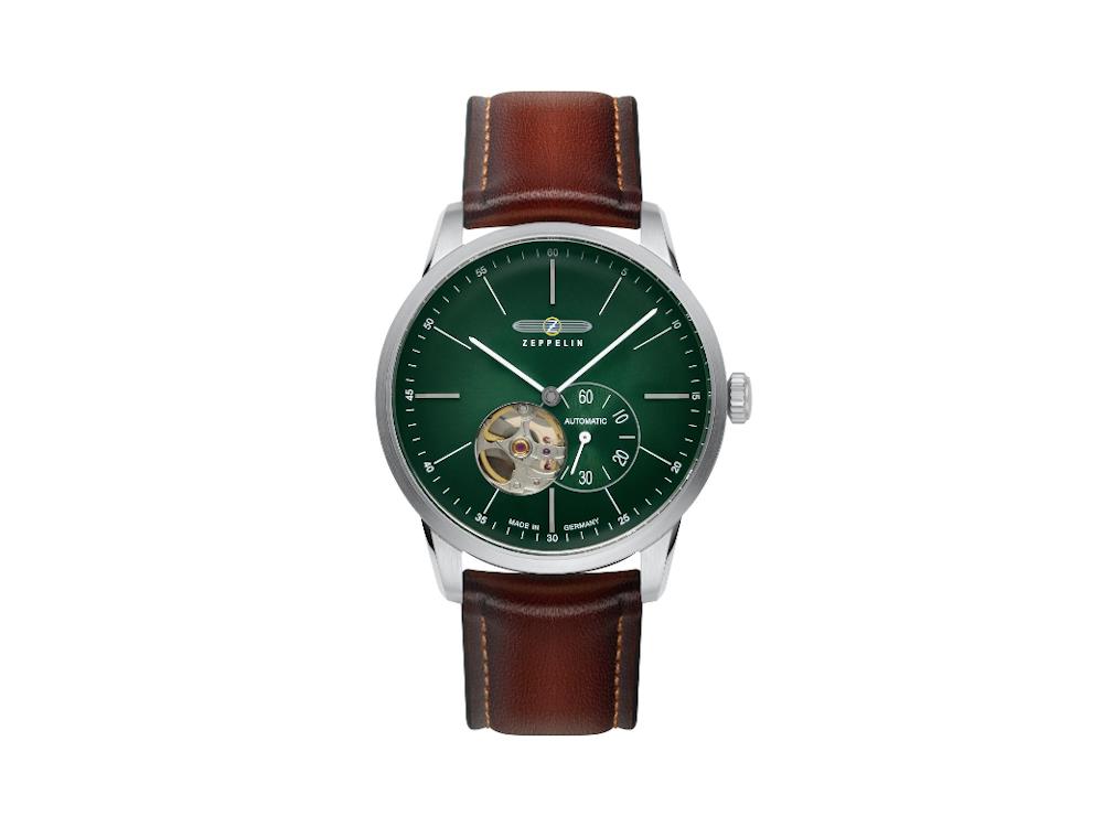Zeppelin Flatline Automatik Uhr, Grün, 40 mm, 8364-4