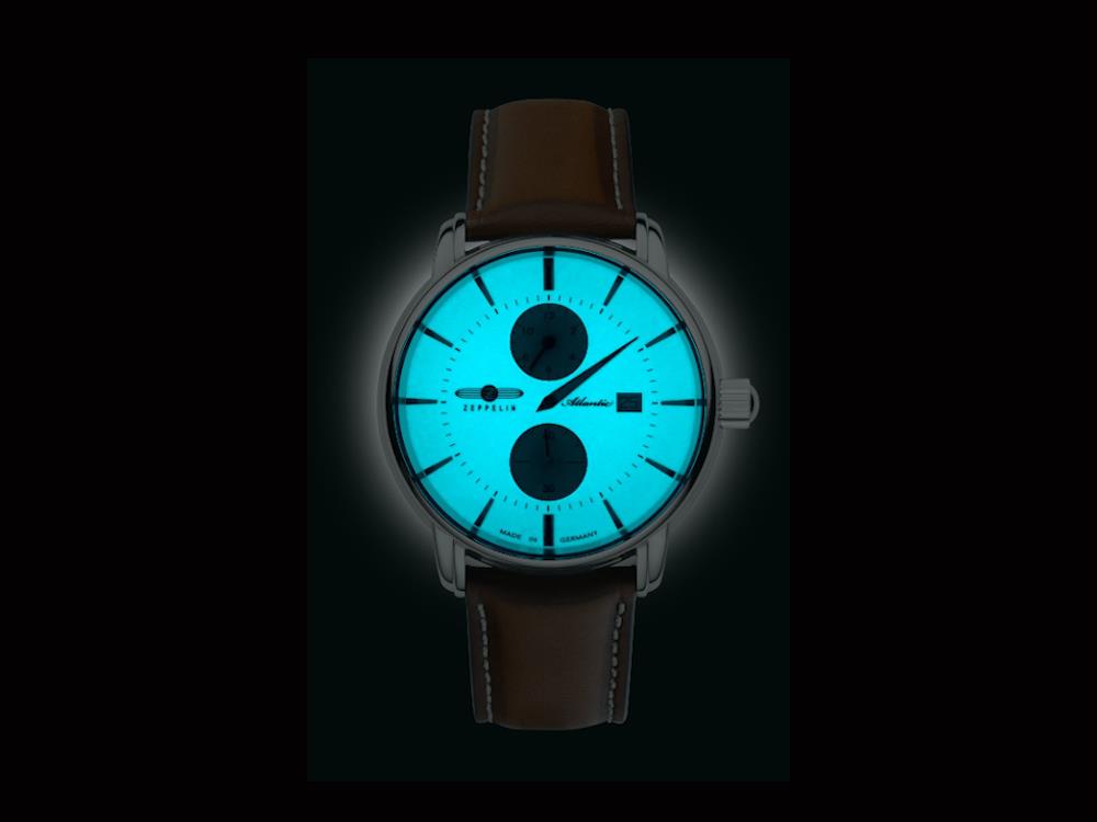 Zeppelin Atlantic Automatik Uhr, Beige, 42 mm, Tag, Lederband, 8426-5