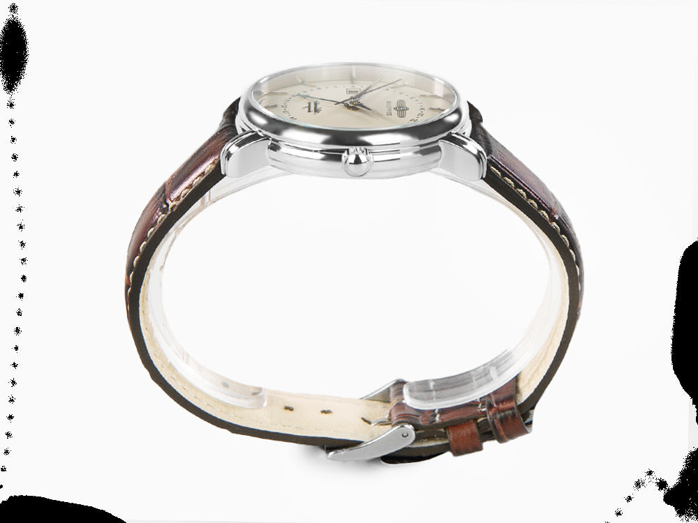 Zeppelin Atlantic Quartz Uhr, Weiss, 41 mm, Tag, Lederband, 8442-5