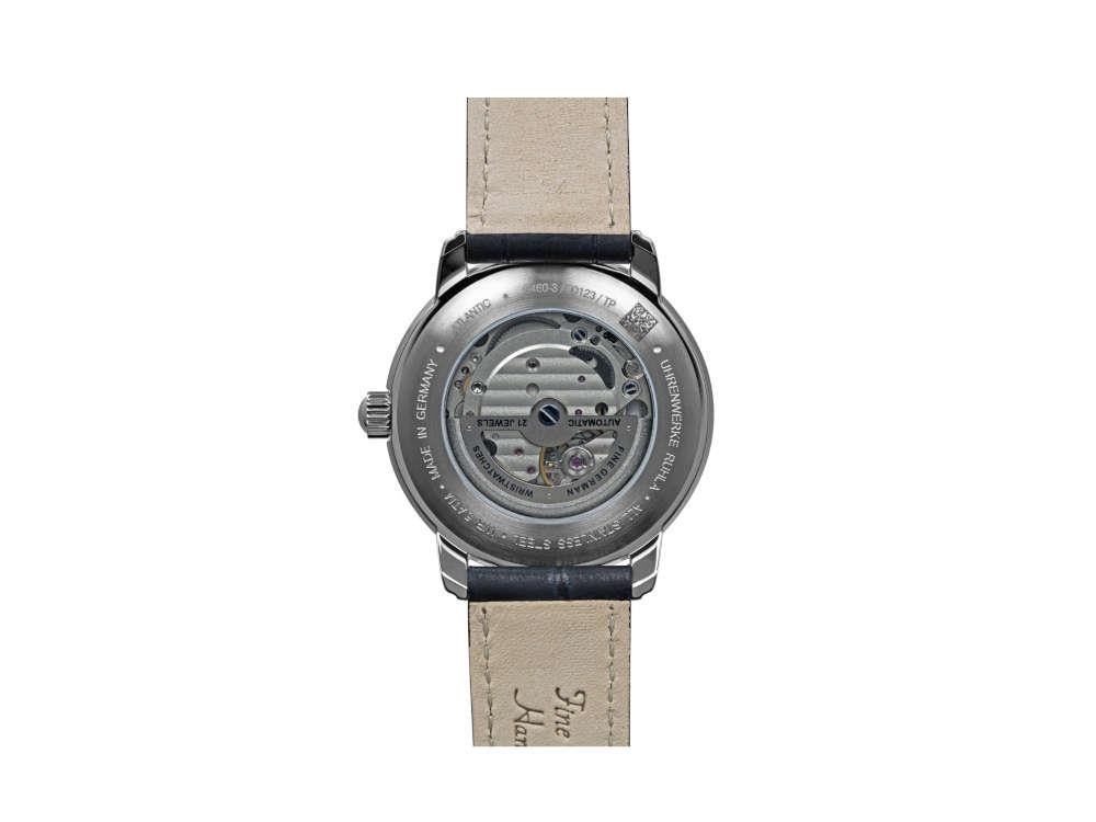 Zeppelin Atlantic Automatik Uhr, Blau, 40 mm, Tag, Lederband, 8460-3