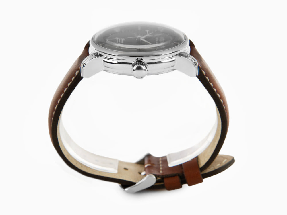 Zeppelin Atlantic Automatik Uhr, Blau, 42 mm, Tag, Lederband, 8462-3