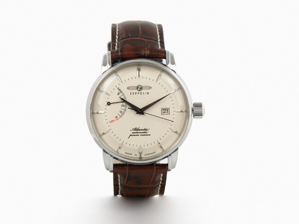 Zeppelin Atlantic Automatik Uhr, Beige, 42 mm, Tag, Lederband, 8462-5