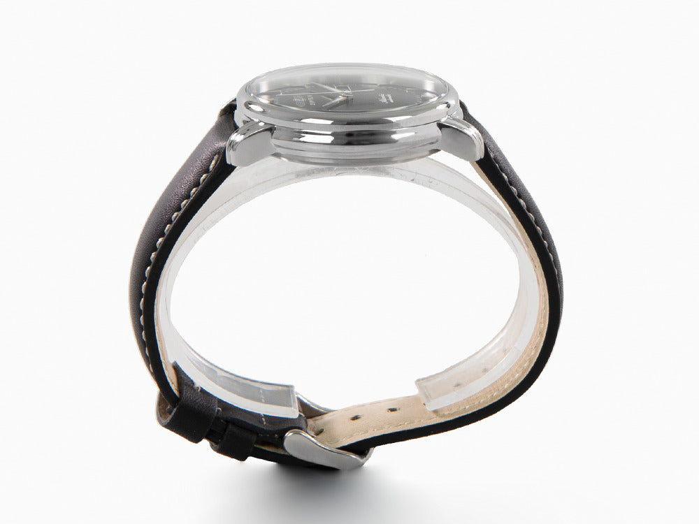 Zeppelin Atlantic Automatik Uhr, Schwarz, 41 mm, Tag Datum, Lederband, 8466-2