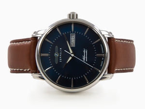 Zeppelin Atlantic Automatik Uhr, Blau, 41 mm, Tag und Datum, Lederband, 8466-3