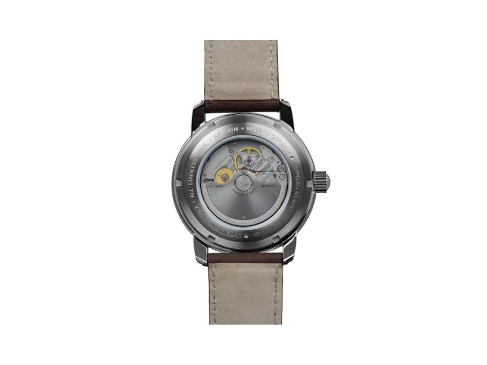 Zeppelin Atlantic GMT Automatik Uhr, Blau, 42 mm, Tag, Lederband, 8468-3