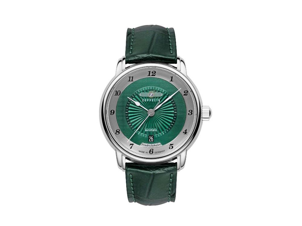Zeppelin Friedrichshafen Automatik Uhr, Grün, 40 mm, Tag, 8556-2