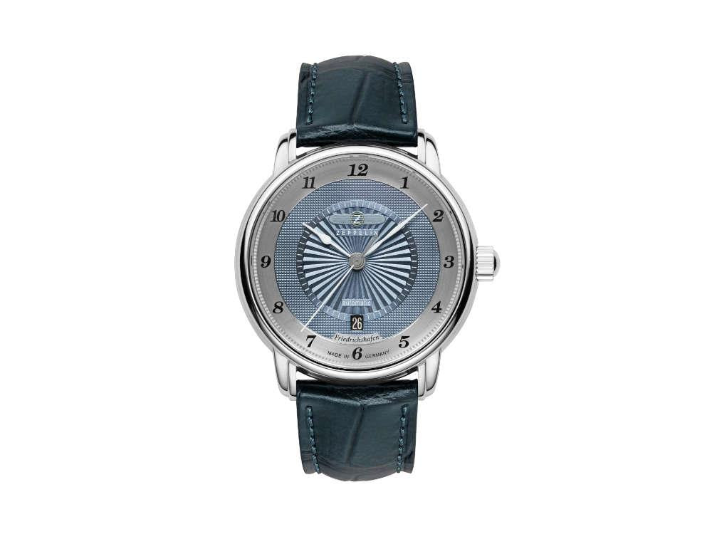 Zeppelin Friedrichshafen Automatik Uhr, Blau, 40 mm, Tag, 8556-3