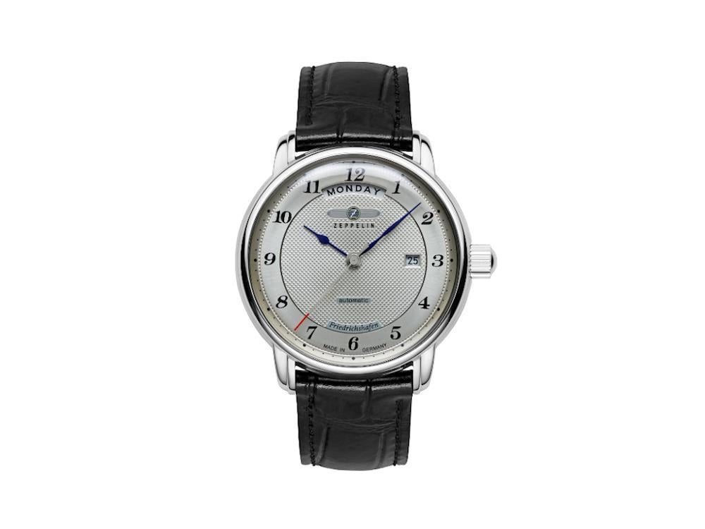 Zeppelin Friedrichshafen Automatik Uhr, Silber/Weiß, 40 mm, Tag, 8562-4