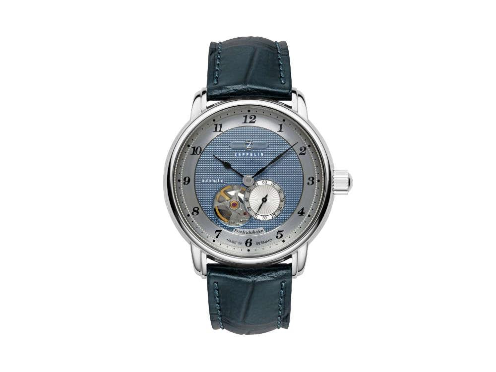 Zeppelin Friedrichshafen Open Heart Automatik Uhr, Blau, 40 mm, 8566-3
