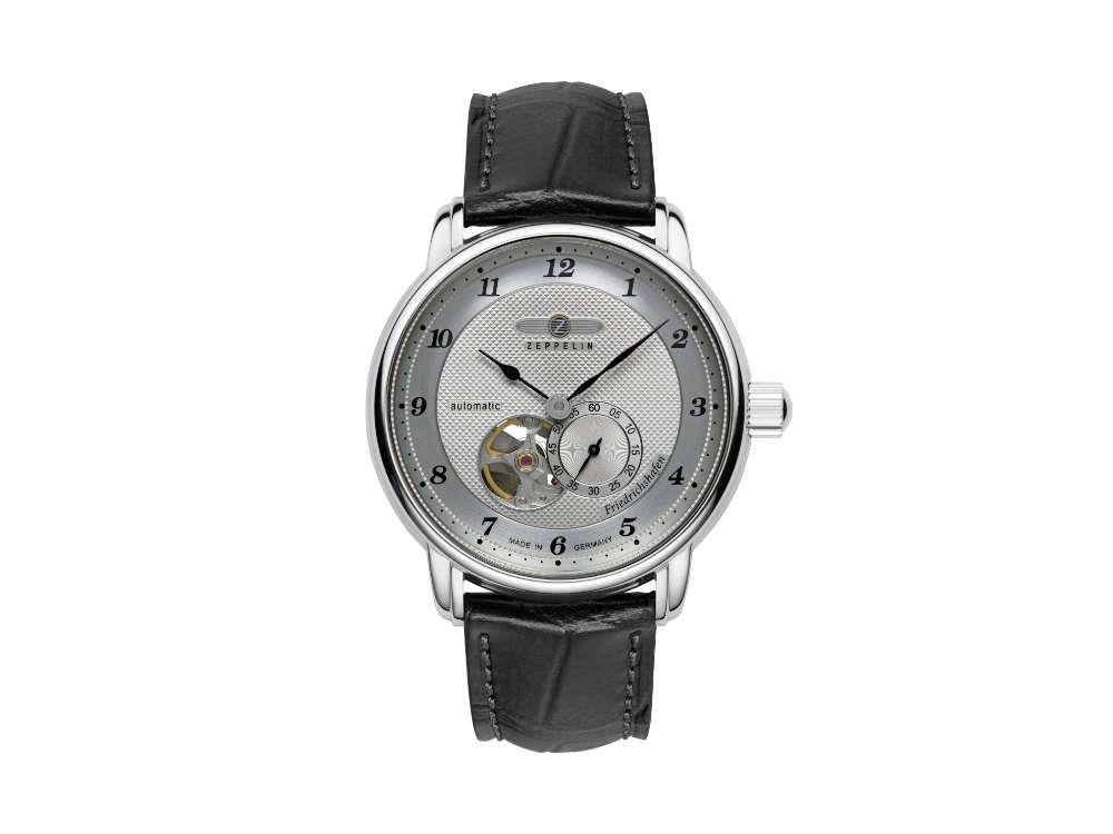 Zeppelin Friedrichshafen Open Heart Automatik Uhr, Silber, 40 mm, 8566-4