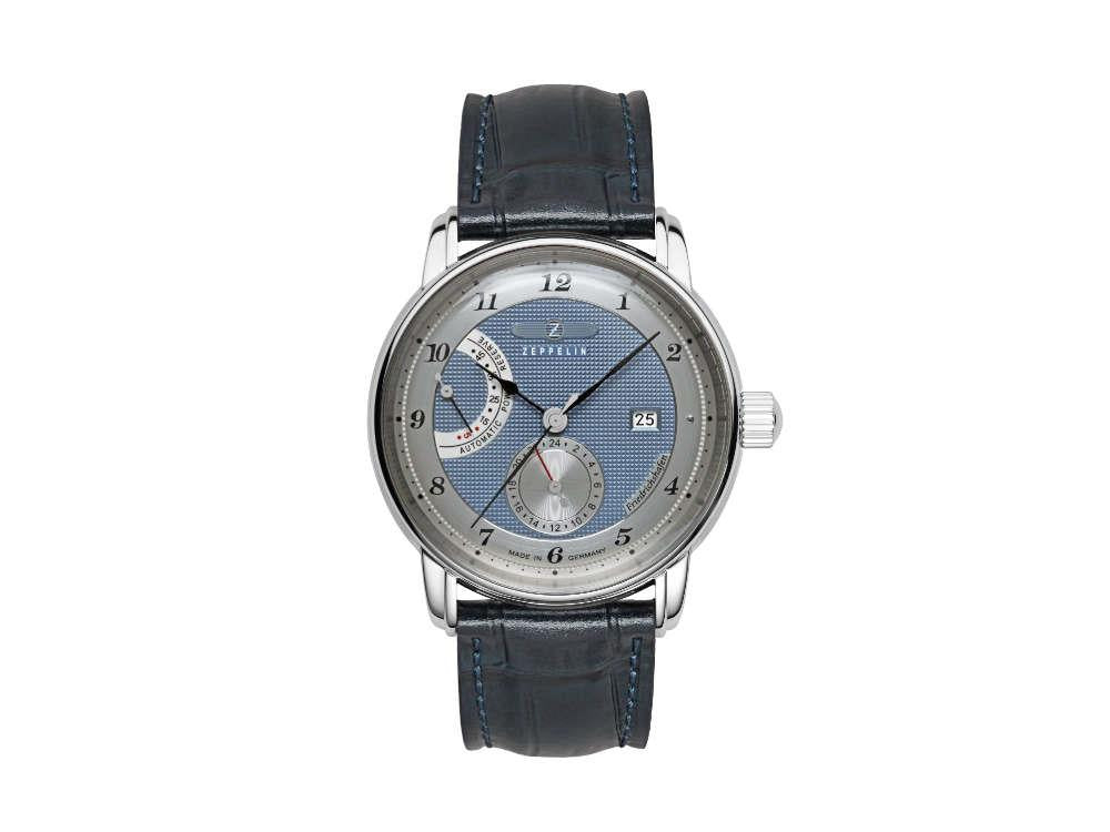 Zeppelin Friedrichshafen Automatik Uhr, Blau, 42 mm, Tag, 8590-3