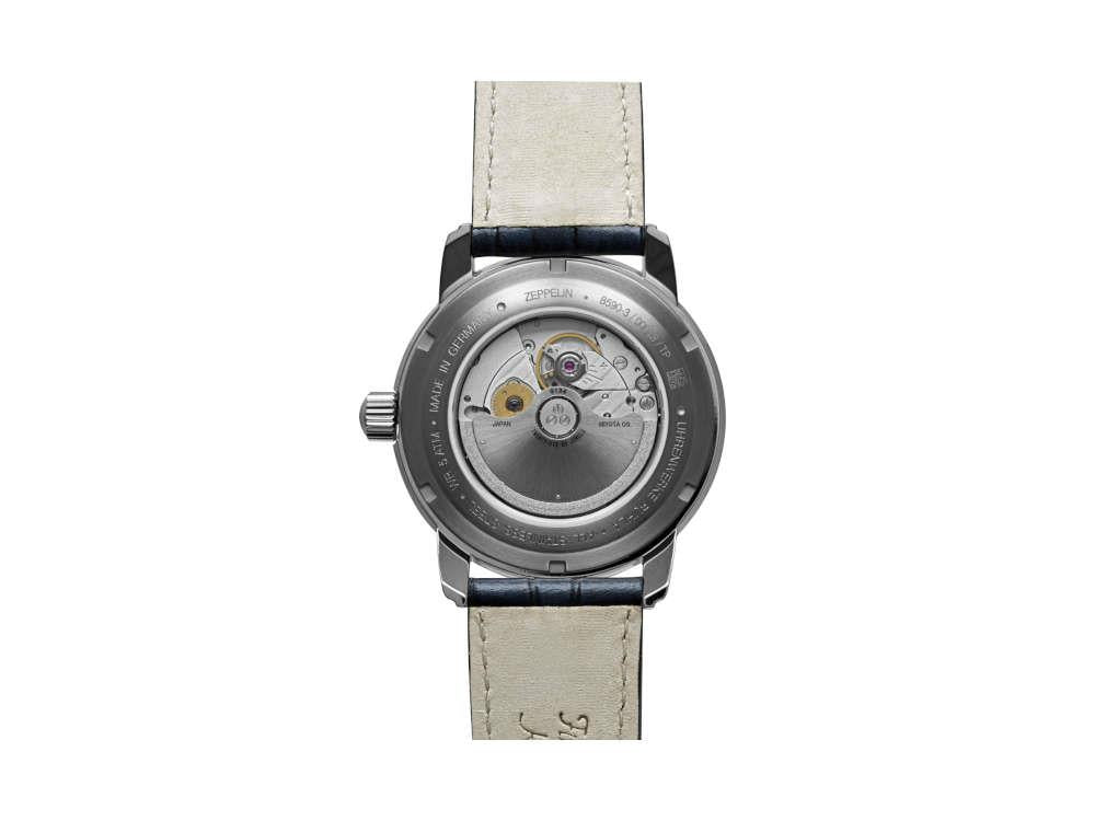 Zeppelin Friedrichshafen Automatik Uhr, Blau, 42 mm, Tag, 8590-3