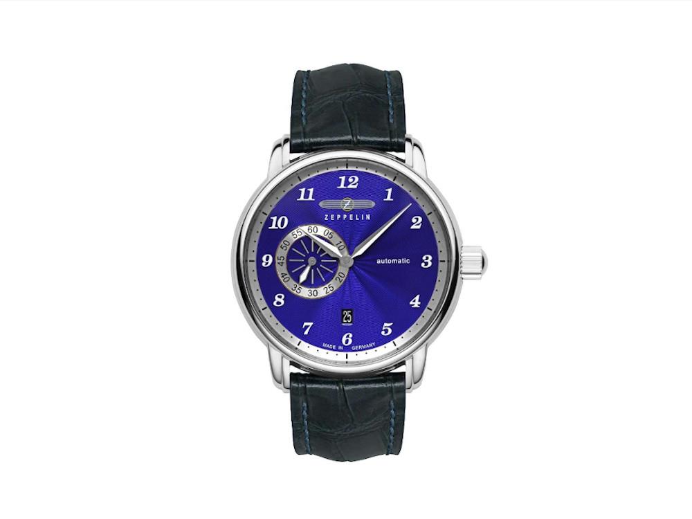 Zeppelin Captain Line Automatik Uhr, Blau, 42 mm, Lederband, 8604-3