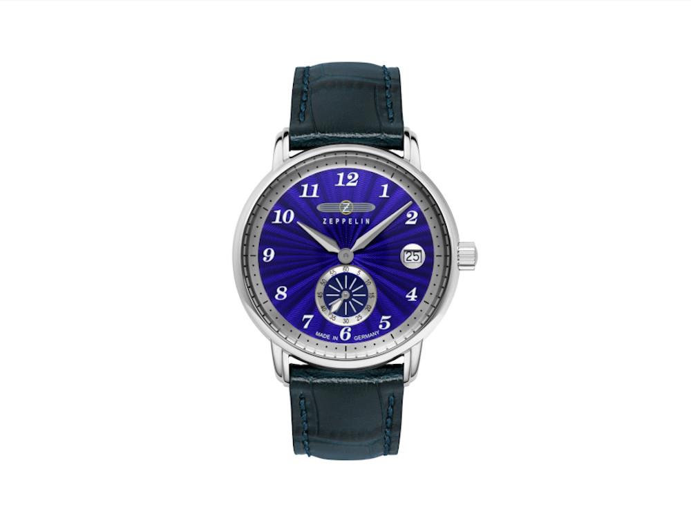 Zeppelin Ultramarin Captain Line Quartz Uhr, Blau, 35 mm, Tag, 8633-3